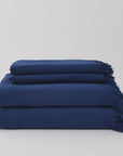 Dual Texture Bath Towel Set (2 Bath + 2 Hand Towels) Indigo