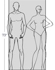 Pale Pluie Turkish towel in Mellow Indigo – Dimensioned graphic drawing showing size and features