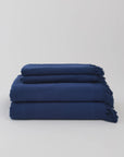 Dual Texture Bath Towel Set (2 Bath + 2 Hand Towels) Indigo