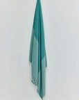 Alcazar Turkish towel in Sage – Full-length hanging view showcasing entire pattern and texture