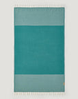 Alcazar Turkish towel in Sage – Flat lay front side with visible pattern