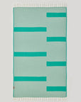 Comb Turkish towel in Crystal Green – Flat lay back side showing reverse weave