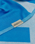 Comb Turkish towel in Marine – Close-up draped towel showing detail and texture