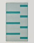 Comb Turkish towel in Sage – Flat lay back side showing reverse weave