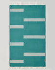 Comb Turkish towel in Sage – Flat lay front side with visible pattern