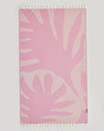 Fiori Turkish towel in Pink Blush – Flat lay front side with visible pattern