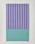 Lane Turkish towel in Lilac Green – Flat lay back side showing reverse weave