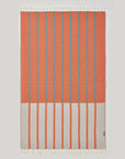 Lane Turkish towel in Peach Cream – Flat lay back side showing reverse weave