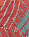 Lane Turkish towel in Sage Terra – Close-up draped towel showing detail and texture
