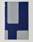 La Luna Turkish towel in Indigo – Flat lay front side with visible pattern