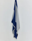 La Luna Turkish towel in Indigo – Full-length hanging view showcasing entire pattern and texture