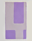 La Luna Turkish towel in Lilac – Flat lay back side showing reverse weave