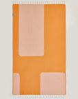 La Luna Turkish towel in Peach – Flat lay front side with visible pattern