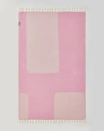 La Luna Turkish towel in Pink Blush – Flat lay front side with visible pattern