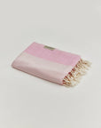 La Luna Turkish towel in Pink Blush – Neatly folded towel, compact and ready for use