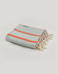 Lane Turkish towel in Peach Cream – Neatly folded towel, compact and ready for use