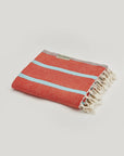 Lane Turkish towel in Sage Terra – Neatly folded towel, compact and ready for use