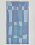 Pale Pluie Turkish towel in Mellow Indigo – Flat lay back side showing reverse weave