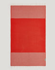 Alcazar Turkish towel in Red Charm – Flat lay front side with visible pattern