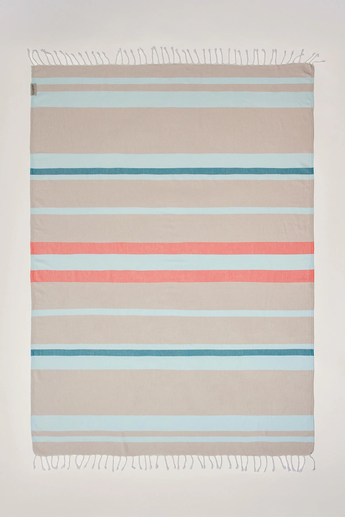 Bebe Sky Blue X-Large Turkish towel in Sky Blue – Flat lay front side with visible pattern