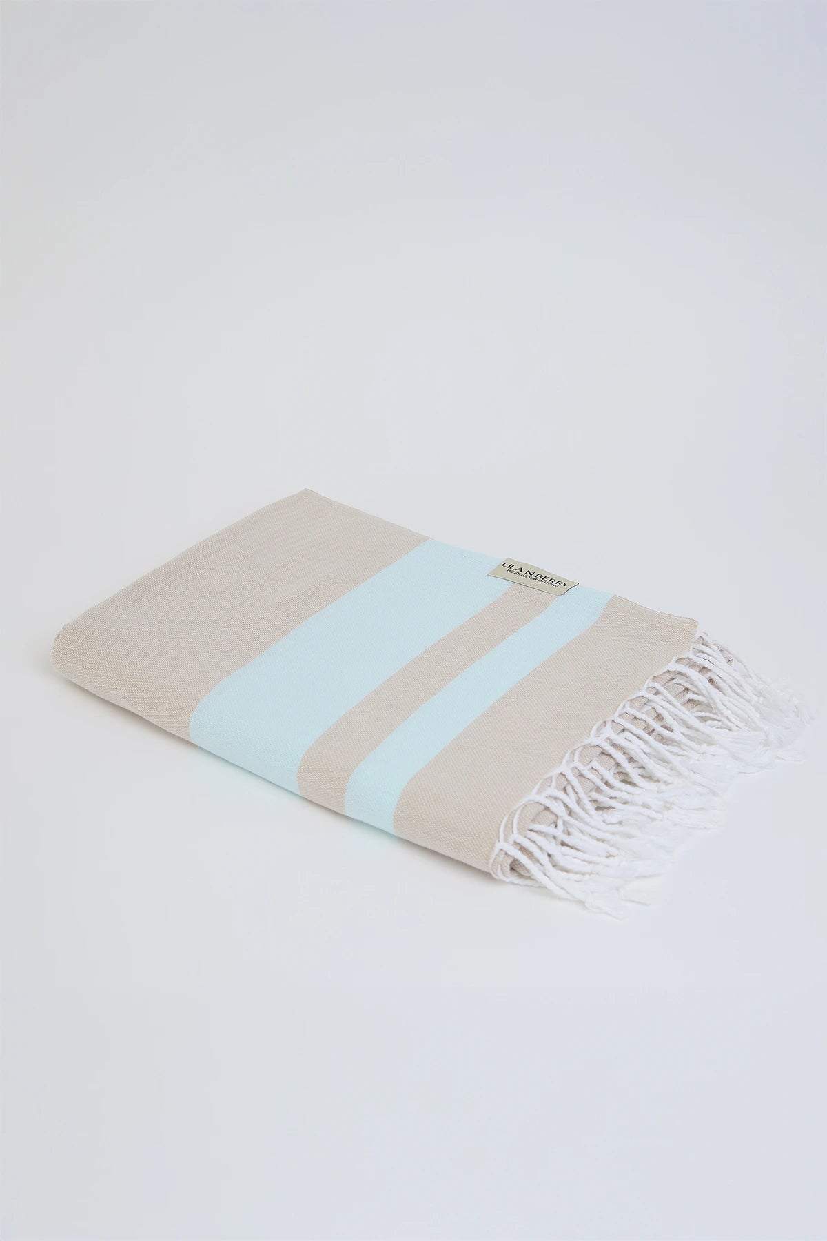 Bebe Sky Blue X-Large Turkish towel in Sky Blue – Neatly folded towel, compact and ready for use