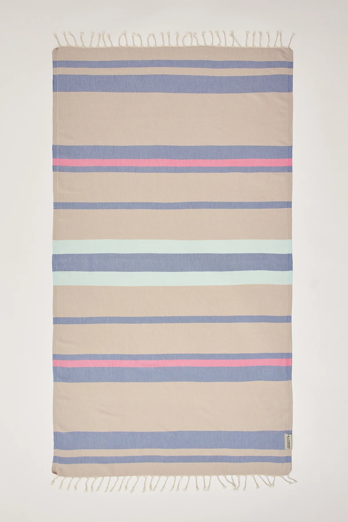 Bebe Turkish towel in Indigo – Flat lay front side with visible pattern