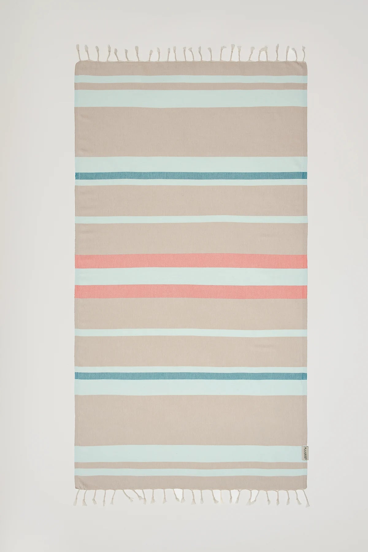 Bebe Turkish towel in Sky Blue – Flat lay front side with visible pattern