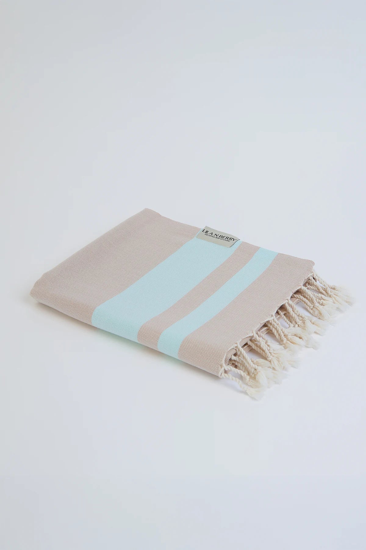 Bebe Turkish towel in Sky Blue – Neatly folded towel, compact and ready for use