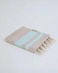 Bebe Turkish towel in Sky Blue – Neatly folded towel, compact and ready for use
