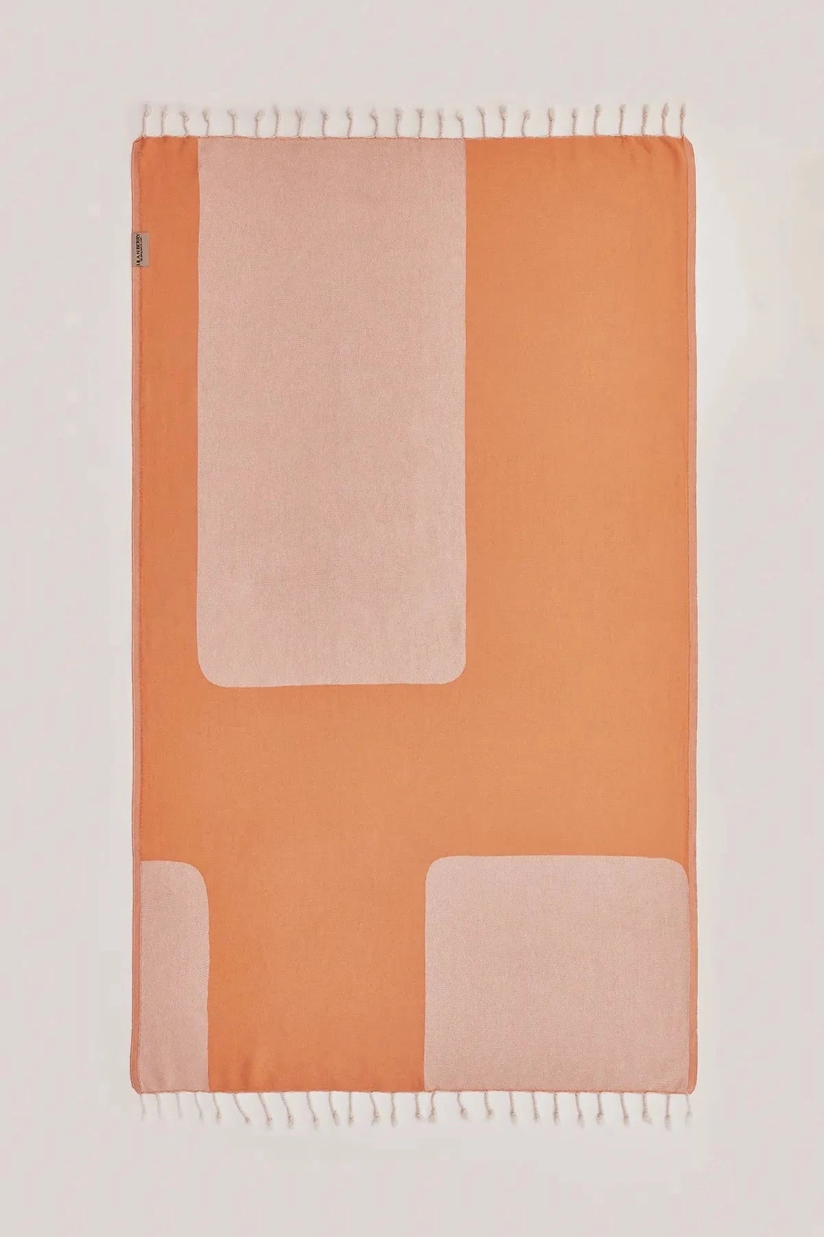 La Luna Turkish towel in Peach – Flat lay front side with visible pattern