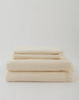 Dual Texture Bath Towel Set (2 Bath + 2 Hand Towels) Ivory