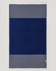 Alcazar Turkish towel in Indigo – Flat lay front side with visible pattern