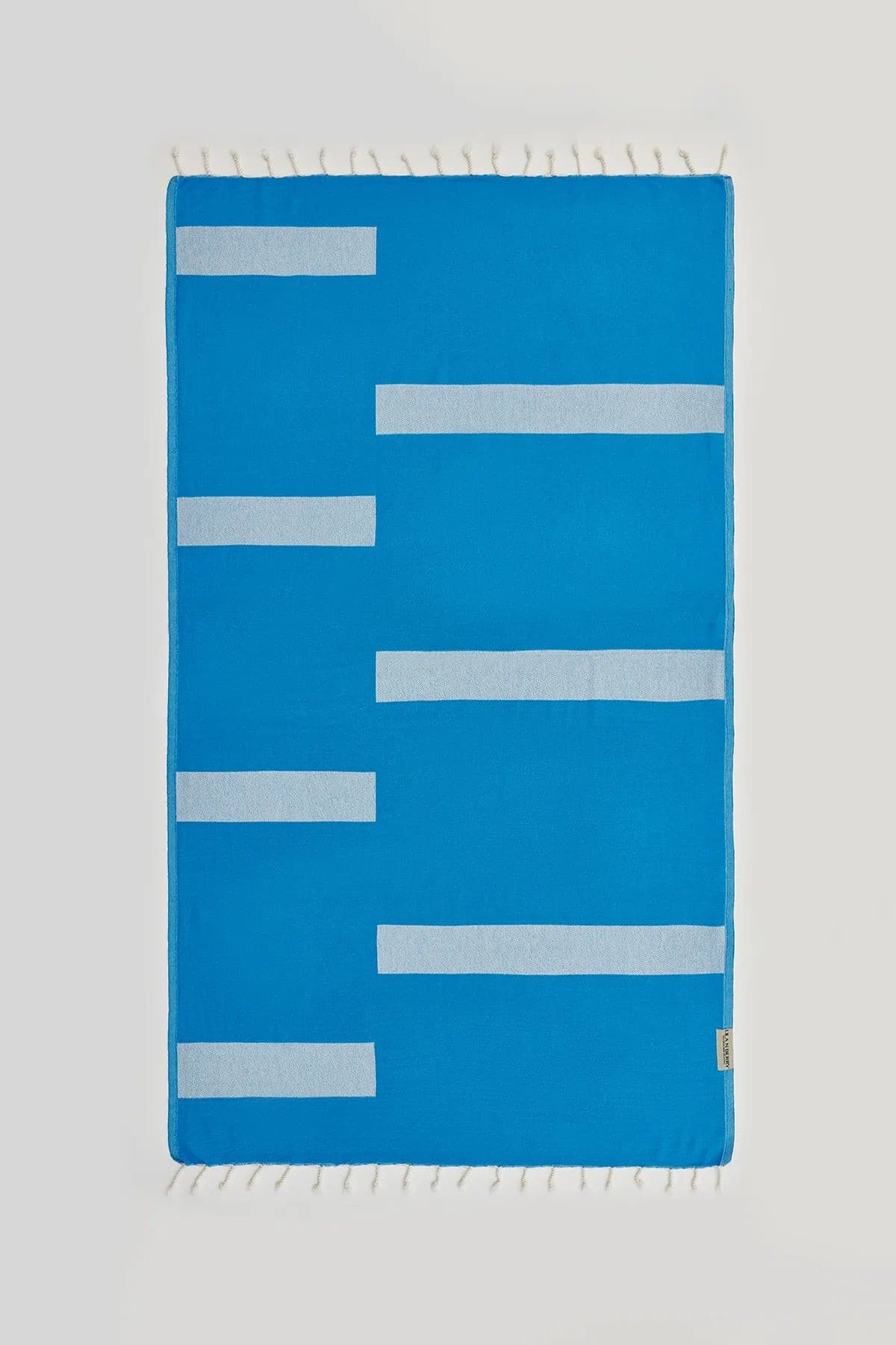 Comb Turkish towel in Marine – Flat lay front side with visible pattern