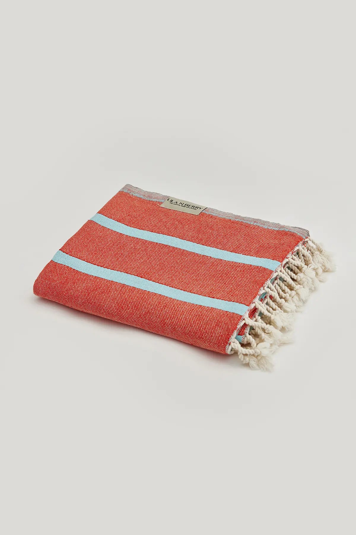 Beach/Bath,Sage-Terra,Turkish towel, folded,summer,line patterned,double-faces,purified sand,light,compact, easy pack,fun, recycled,double color